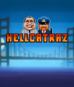 Explore the thrilling world of Hellcatraz slot by Relax Gaming, highlighting a comic-style prisoner and a guard with the infamous Alcatraz prison and San Francisco skyline in the background. This graphic captures the light-hearted escapade of an prison break-themed game, ideal for fans of retro gaming, offering a entertaining adventure. 