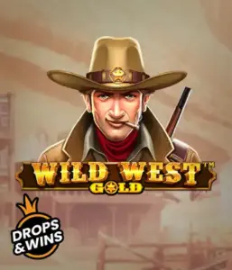  Encounter the rugged sheriff of "Wild West Gold," a thrilling slot game by Pragmatic Play. The visual features a confident sheriff with a golden star badge, set against a dusty Old West town backdrop. The game's title is prominently displayed in a rustic font, highlighting the Wild West adventure theme. 